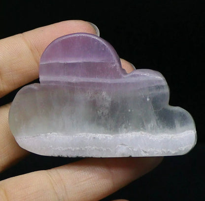 Natural Fluorite gemstone Carved Cloud