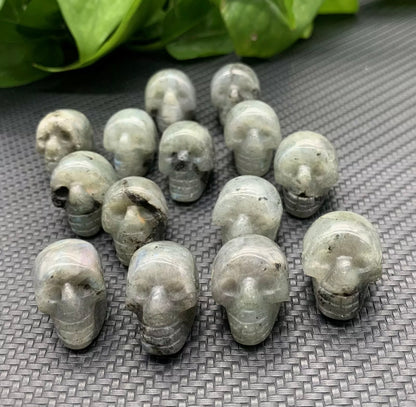 Natural Labradorite Mini Skull gmestone crystal Figurine