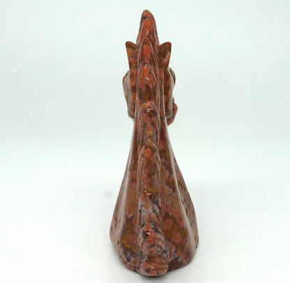 Leopard Jasper Unicorn Head Figurine Natural Gemstone Ornament Statue