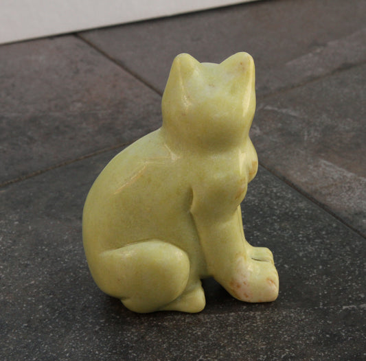 Large Lemon Jade Cat Figurine