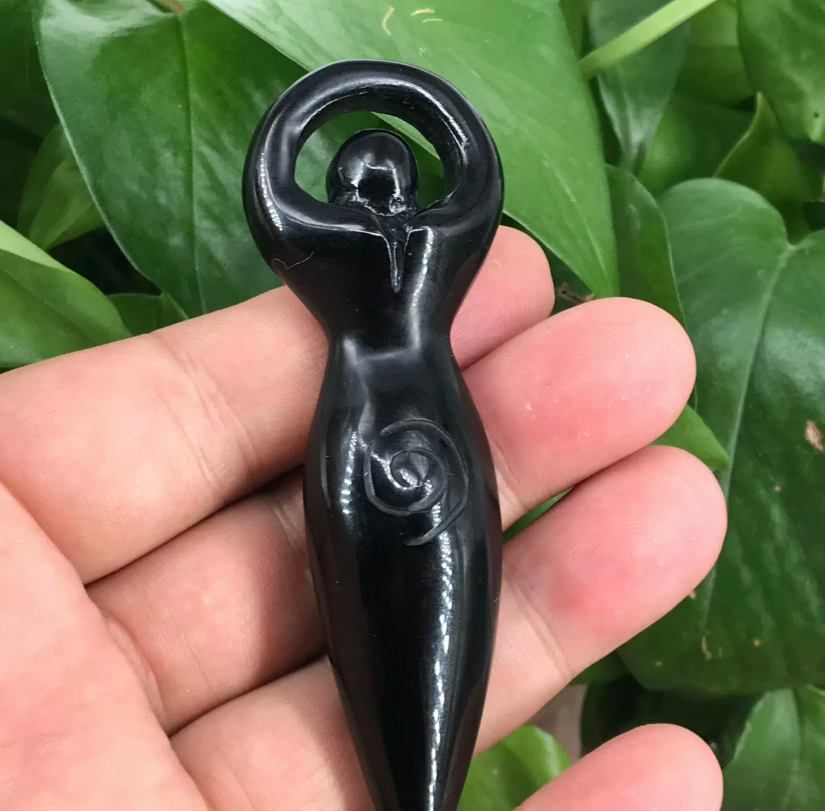 Natural Black Obsidian Goddess Totem