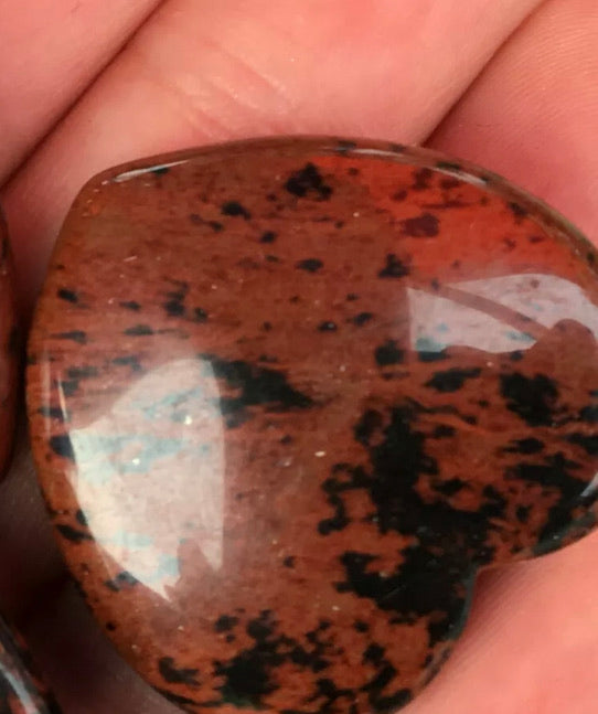 Natural red obsidian heart