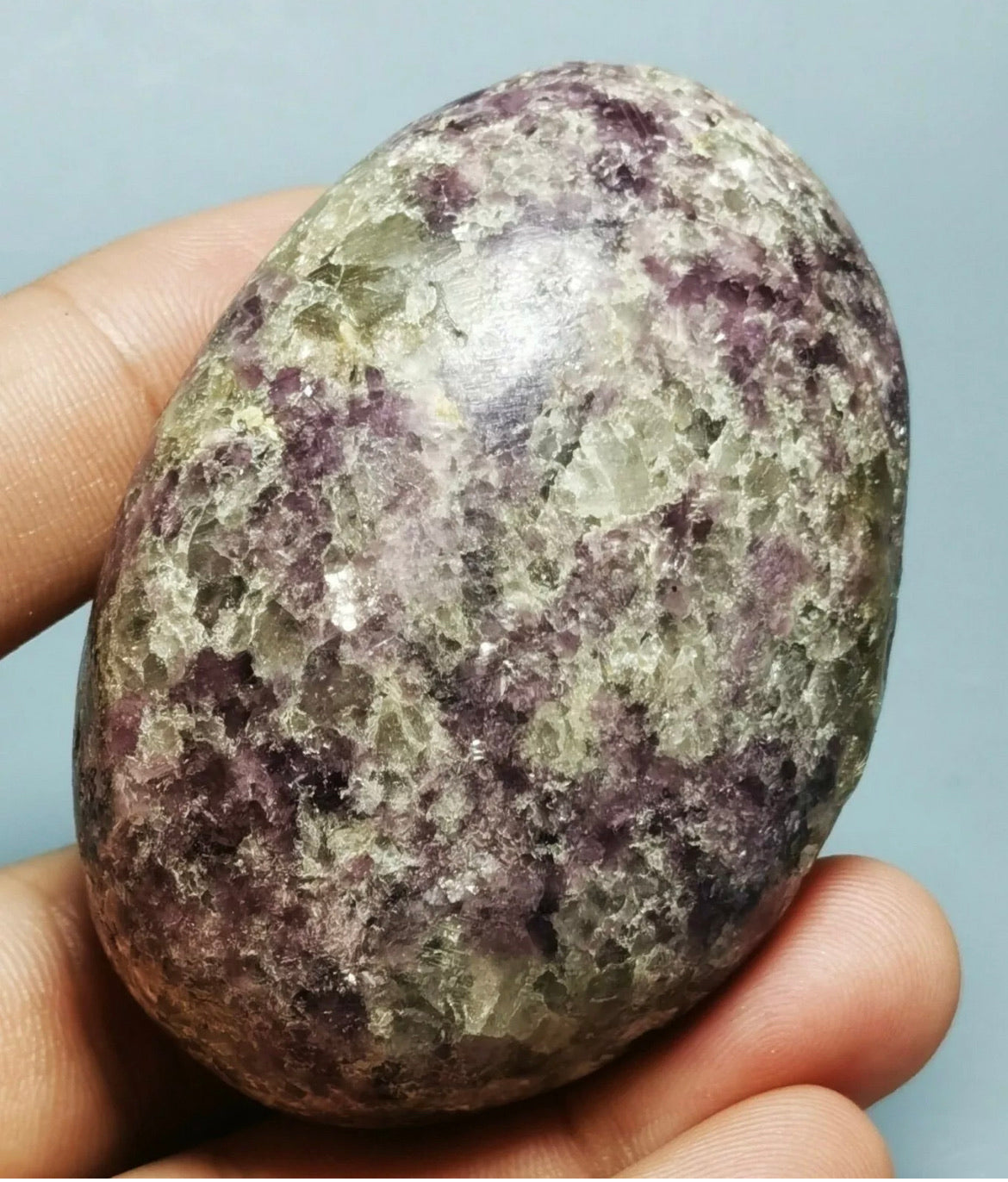 Lepidolite Lithium Mica Polished Palm Stone