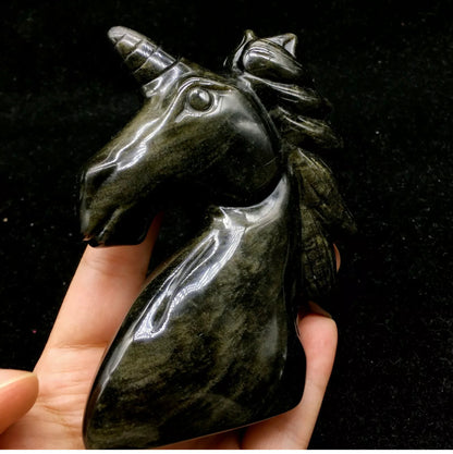 Natural Golden Obsidian gemstone Unicorn