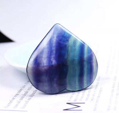 Natural Rainbow Fluorite Heart Gemstone