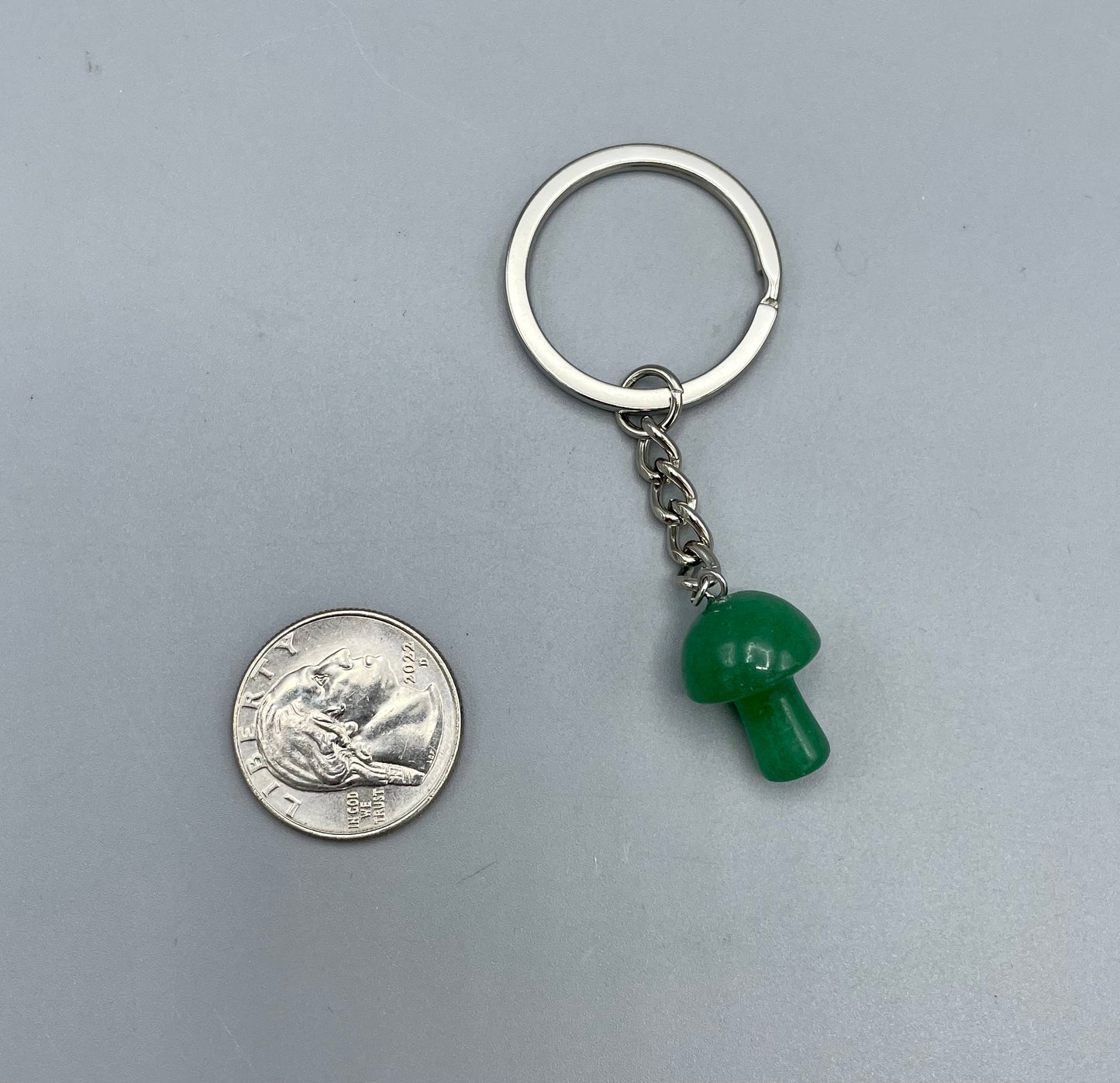 Green Aventurine Mushroom Keychain