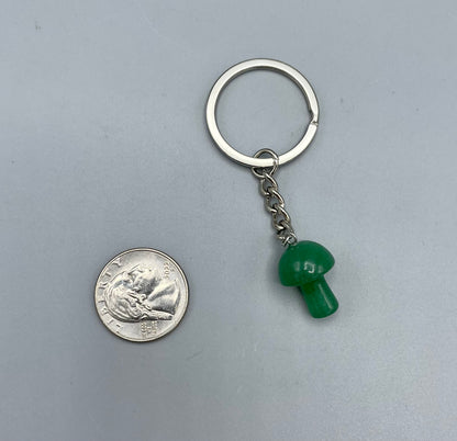Green Aventurine Mushroom Keychain