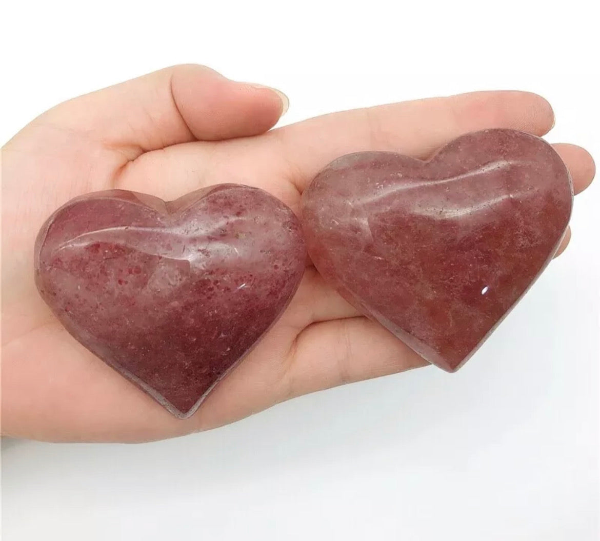 Strawberry Quartz Hearts