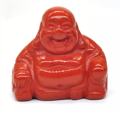 Natural Red Jasper Crystal Laughing Buddha