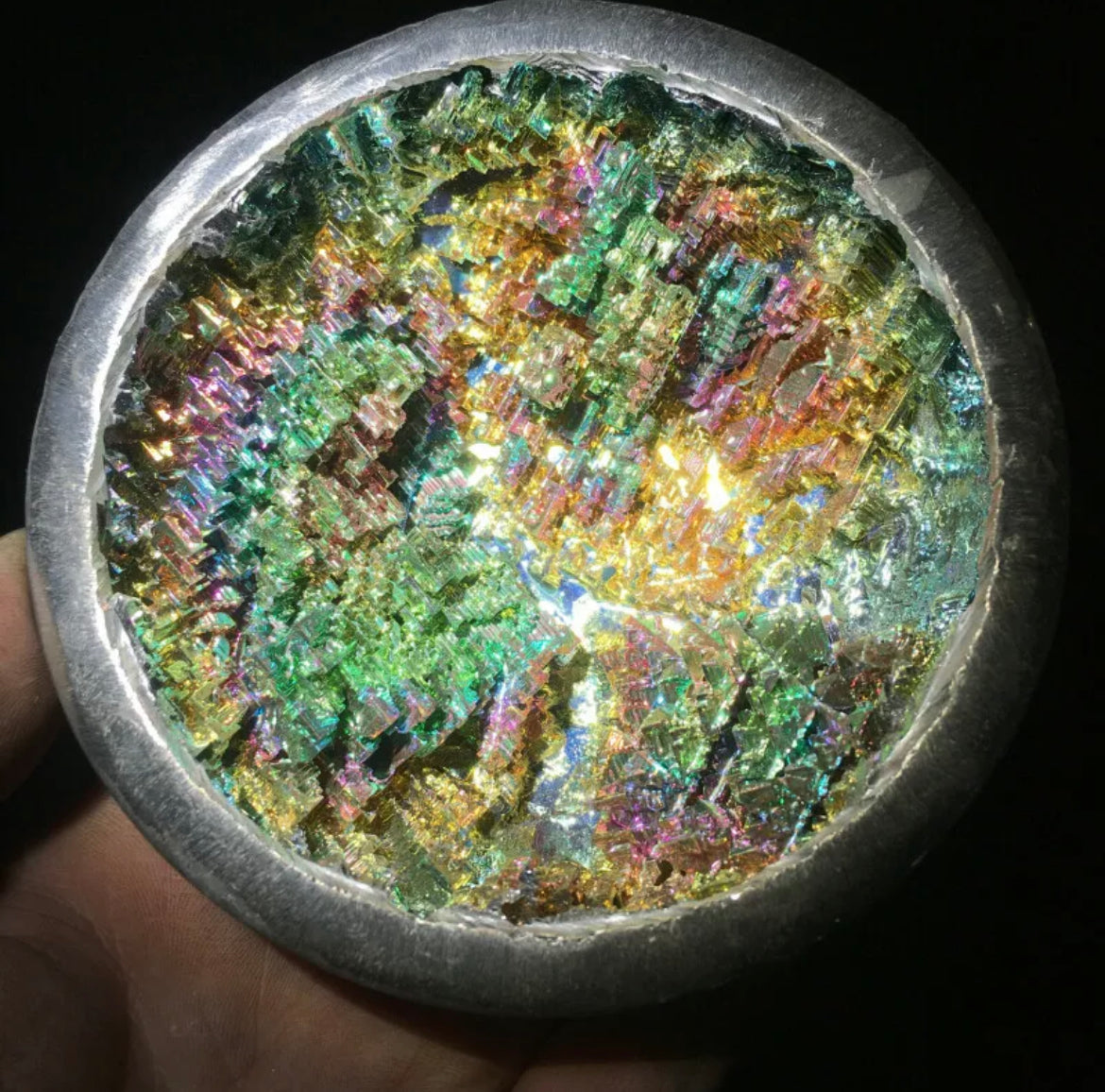 Natural Bismuth gemstone geode Crystal