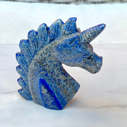 Natural Lapis Lazuli Gemstone Carved Unicorn figurine
