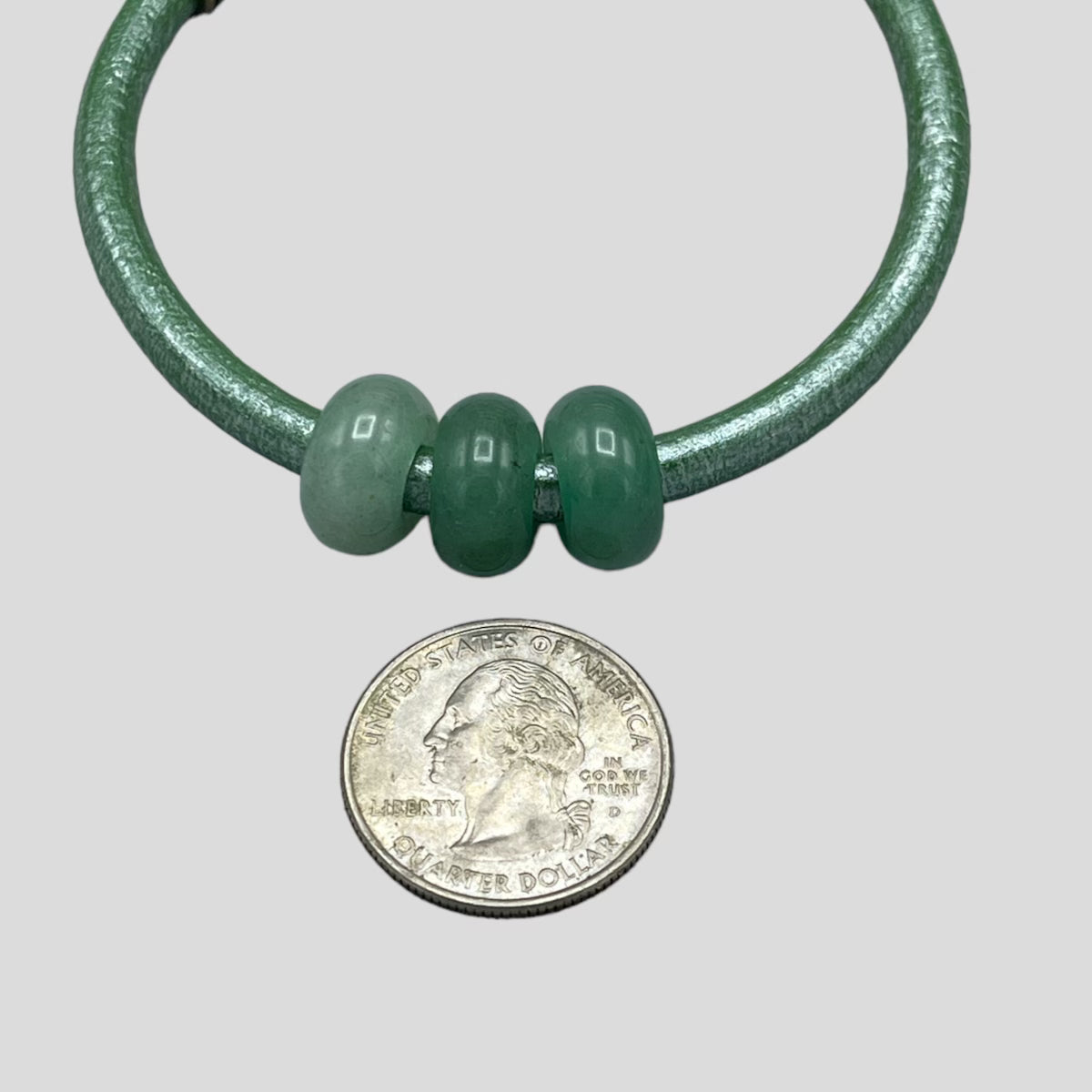 Green Aventurine gemstone Leather Bracelet