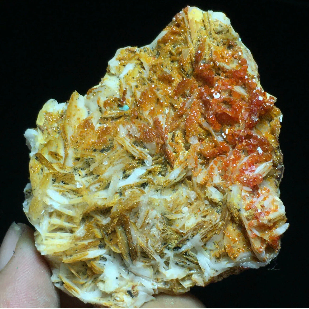 Translucent Wine Red Vanadinite & Flake Dolomite Crystal Mineral Specimen