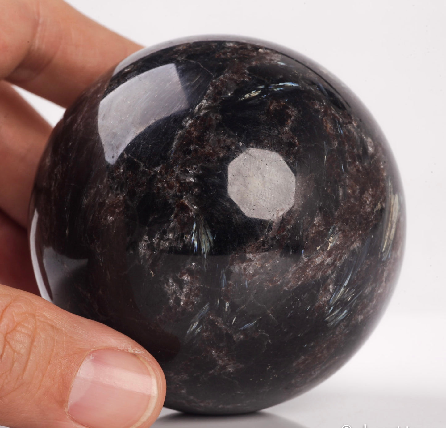 Natural Astrophyllite semiprecious gemstone crystal ball sphere