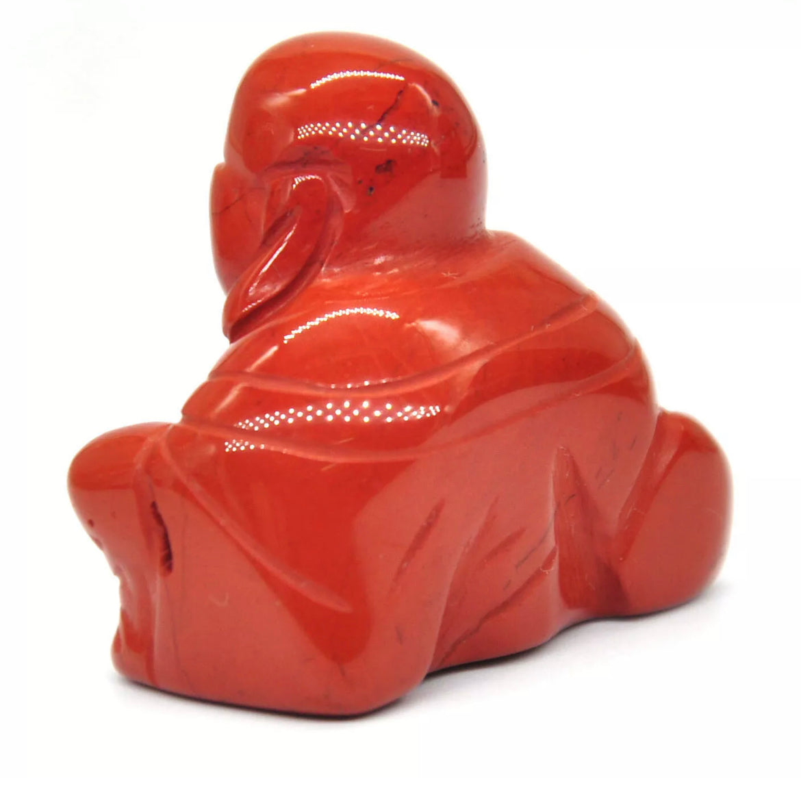 Natural Red Jasper Crystal Laughing Buddha