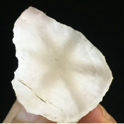 Natural White Quartz Coin Silk Mineral Specimen Hand Cut