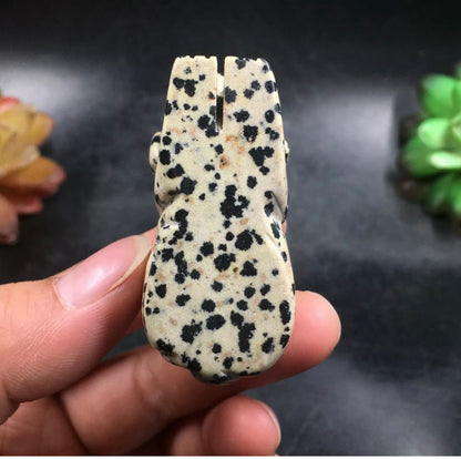 Natural Dalmatian Jasper gemstone Dog