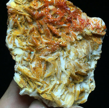 Translucent Wine Red Vanadinite & Flake Dolomite Crystal Mineral Specimen