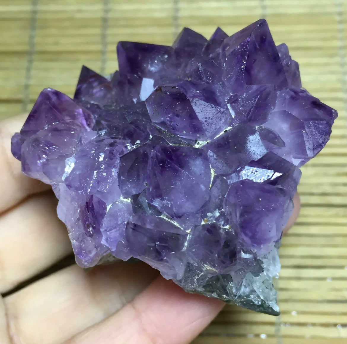 Natural Amethyst geode quartz cluster crystal mineral specimen