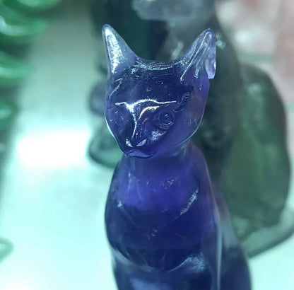 Fluorite Kitty Cat Figurine
