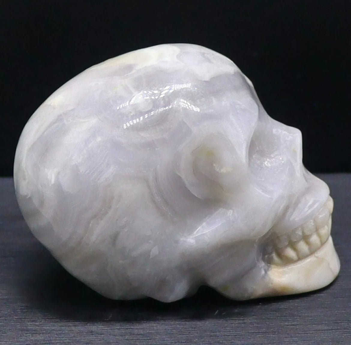 Natural White Agate Skull Crystal figurine