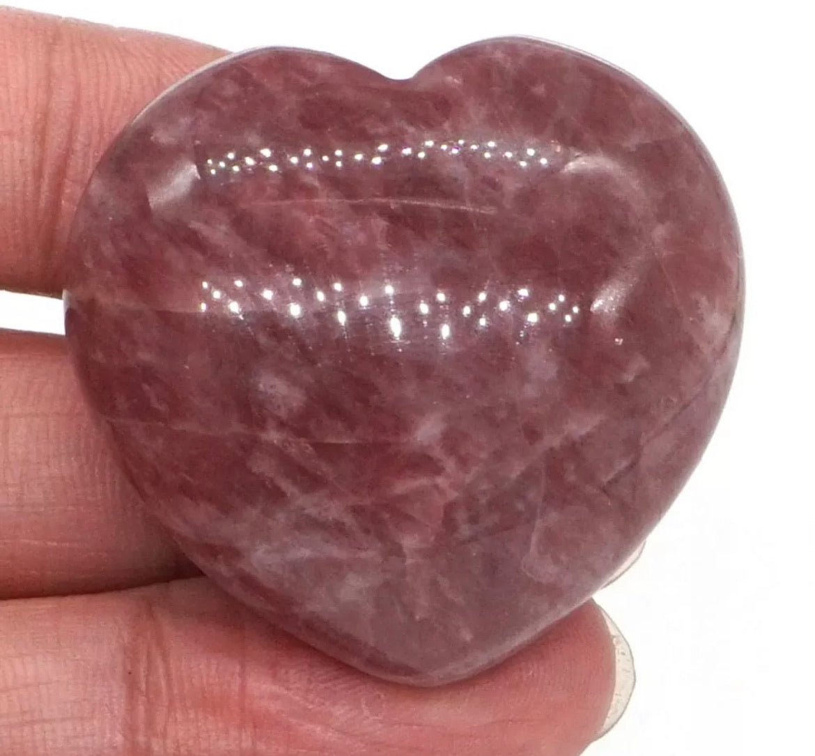 Genuine Strawberry Quartz gemstone carved Heart