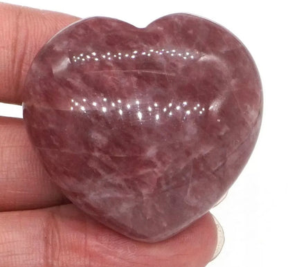 Genuine Strawberry Quartz gemstone carved Heart