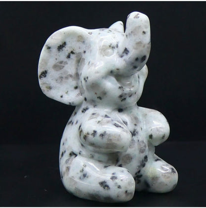 Natural Carved Sesame Jasper Elephant