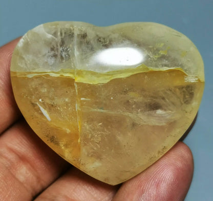 Golden Healer QUARTZ  Crystal Heart stone From Madagascar