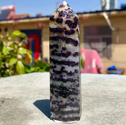 Natural Fluorite gemstone Crystal obelisk tower point wand