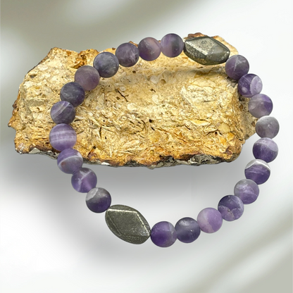 Amethyst and Pyrite Bracelet