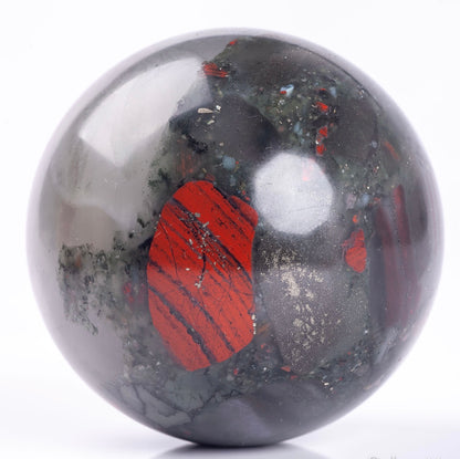 Natural Semiprecious Gemstone Crystal African Bloodstone Sphere