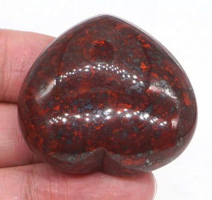 Natural Blood Flower Jasper Gemstone Heart