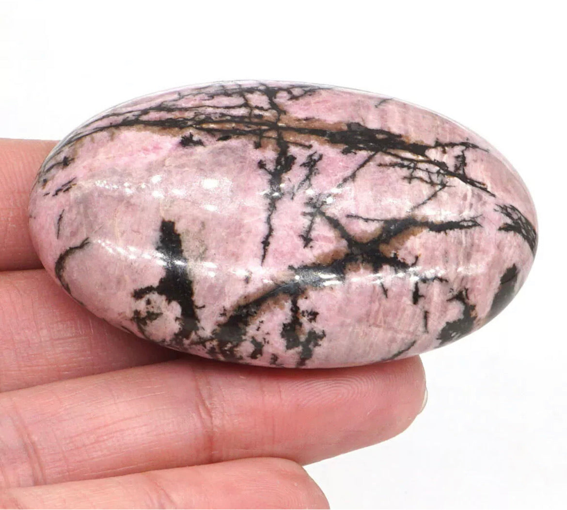 Natural Rhodonite massage Palm Stone