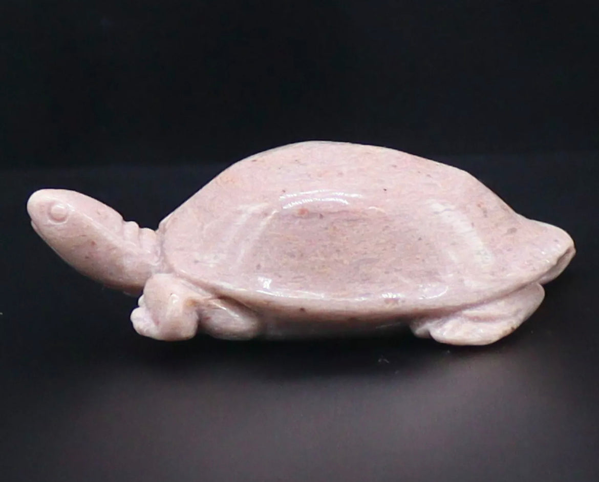 Natural Rhodonite Turtle Figurine