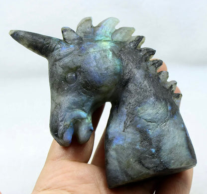 Natural labradorite carved unicorn