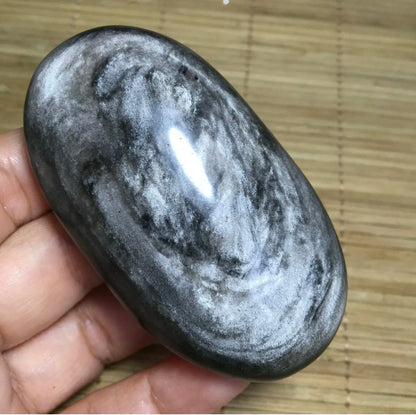 Natural Silver Obsidian Polished Stone