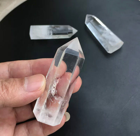 Natural Clear Quartz Crystal Point Wand Specimen Reiki Healing Stone