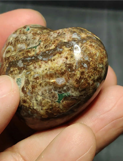 Natural Leopard Print Jasper Heart