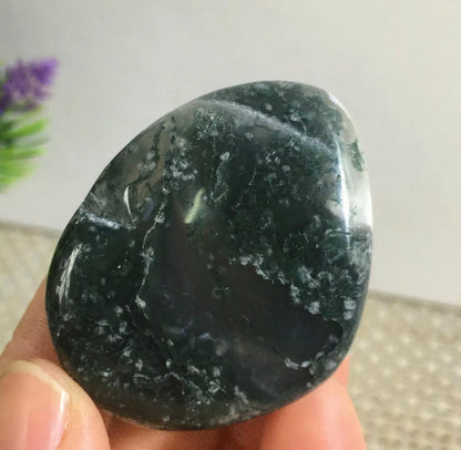 Natural Free Form Moss Agate Gemstone Semiprecious Rock