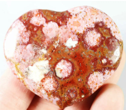 Amazing Ocean Jasper Geode Heart