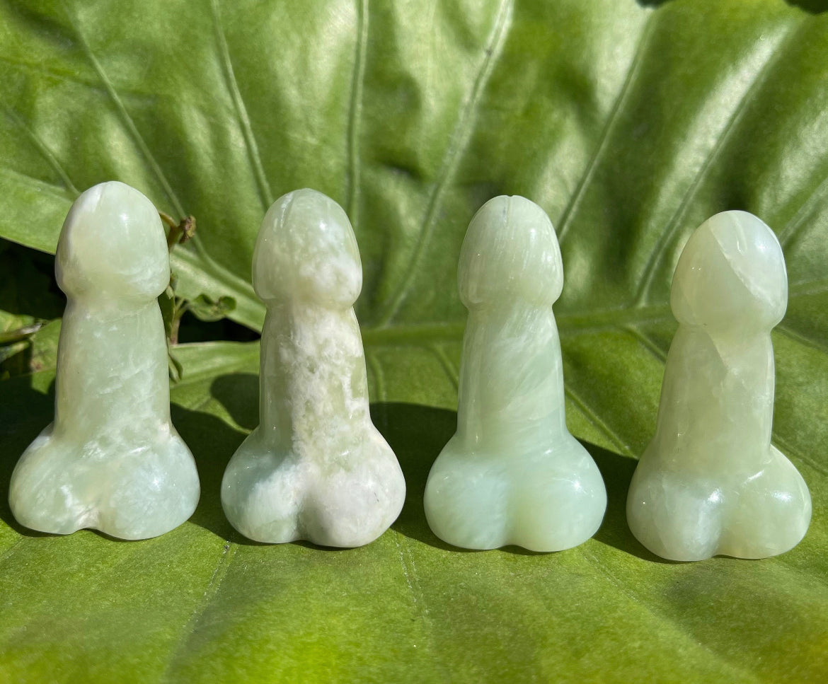 Natural Green Jade gemstone Penis Crystal