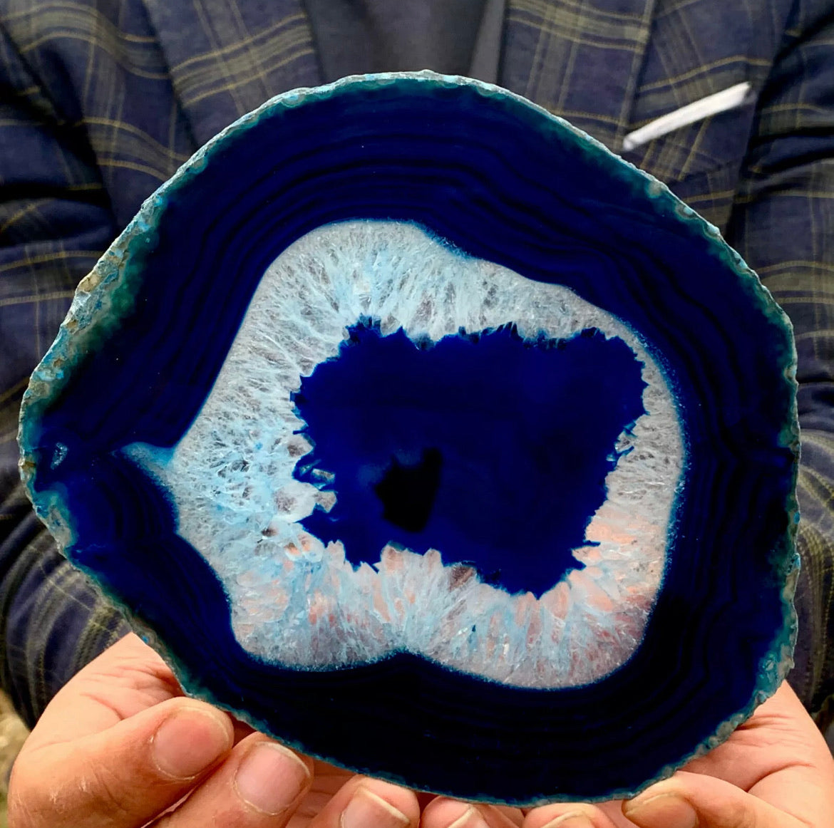 Natural Beautiful Agate Geode Druzy Slice