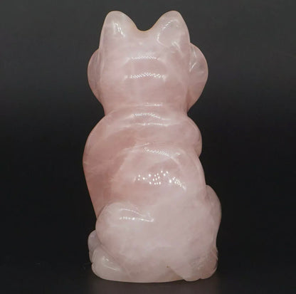 Natural Rose Quartz Fox