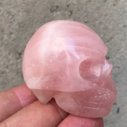 Natural Rose Quartz gemstone Skull