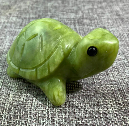 Natural Green Jade gemstone carved Turtle