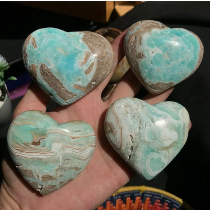 Natural Blue Aragonite Heart