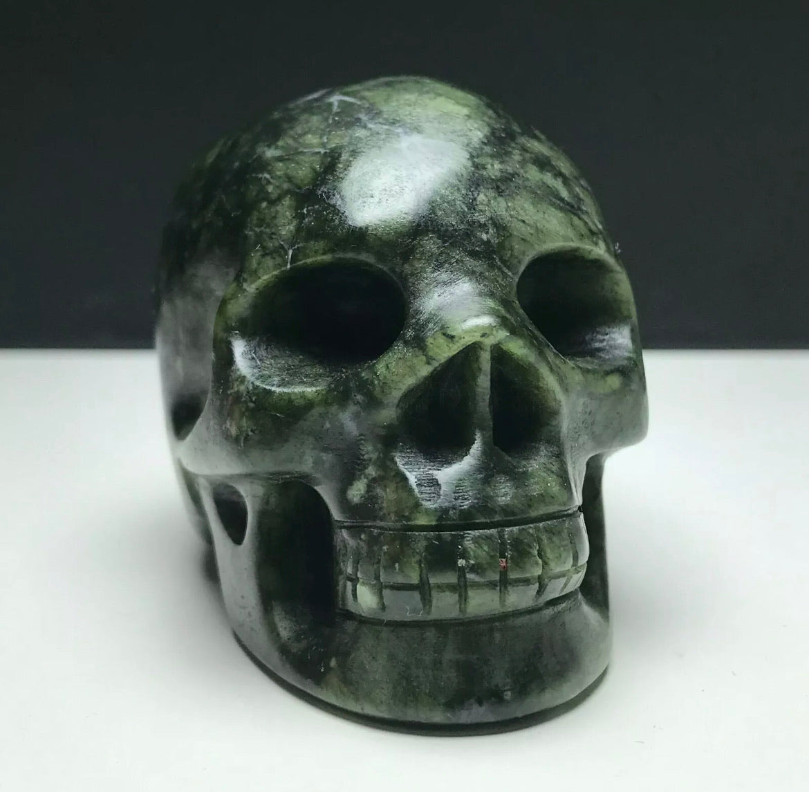 Natural Green Jade Skull