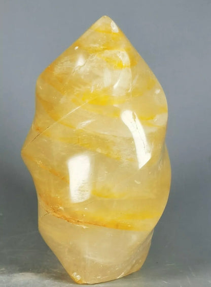 Golden Healer FIRE QUARTZ Hematoid Crystal Polished Flame Orbicular