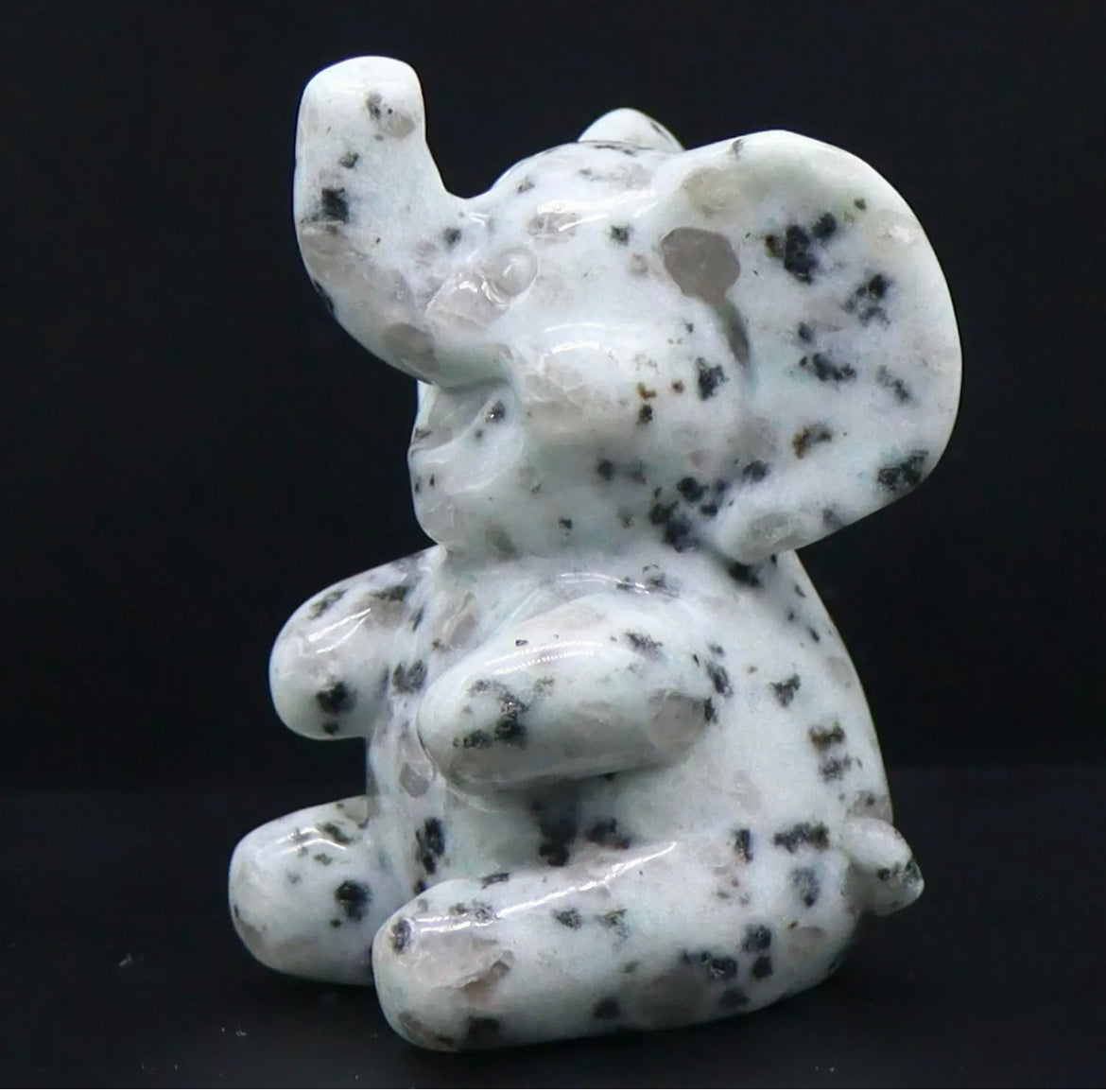 Natural Carved Sesame Jasper Elephant